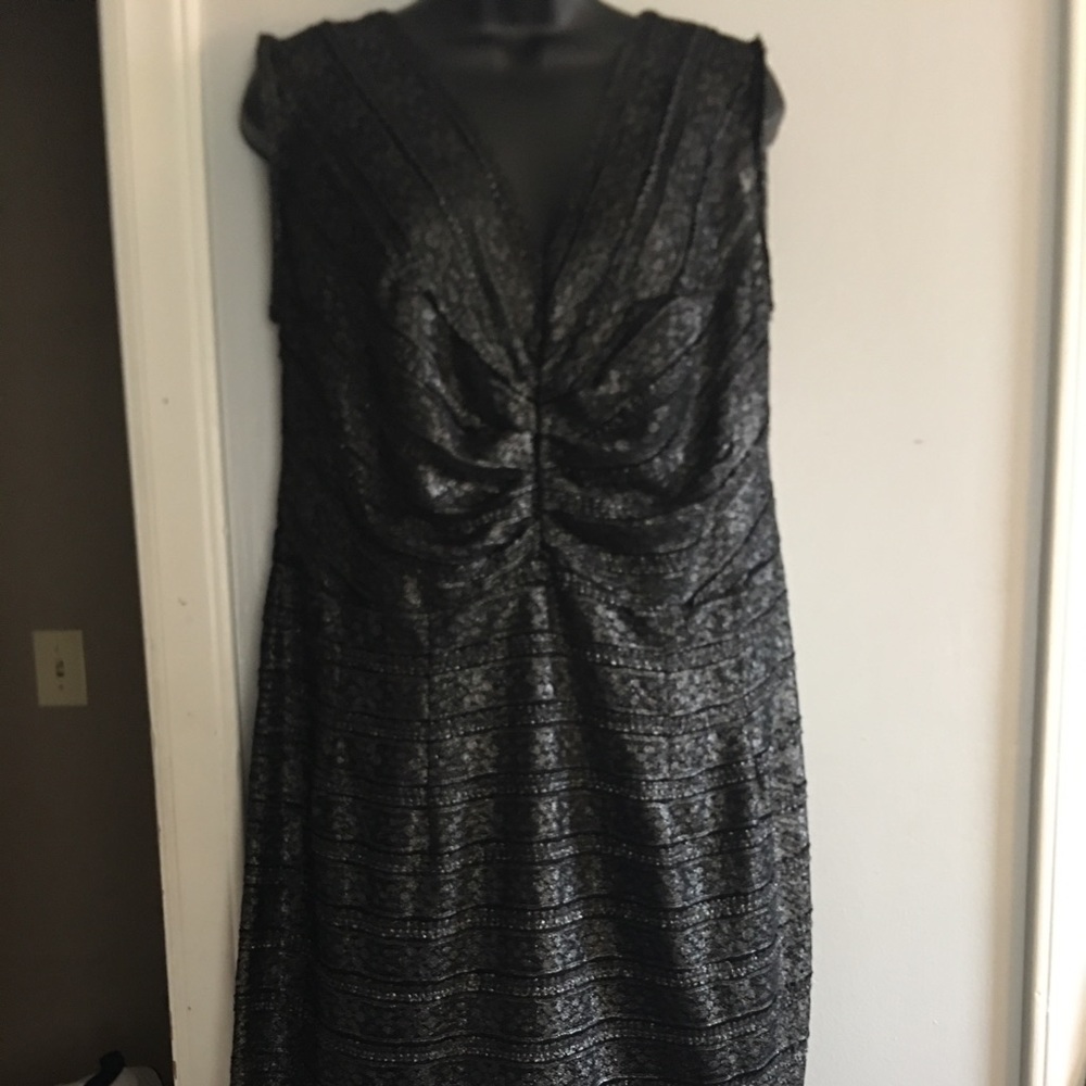 Calvin Klein Black Silver Lace Sheath Dress